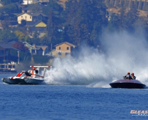 Two hydroplanes racing on Lake Chelan